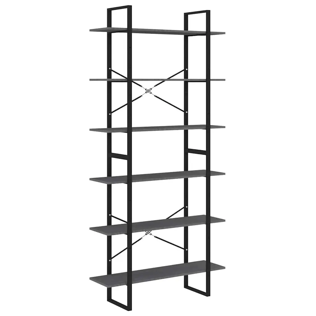 Grey Solid Pine Wood High Storage Cabinet