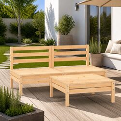 Friendly 3 Piece Wooden Garden Lounge Set