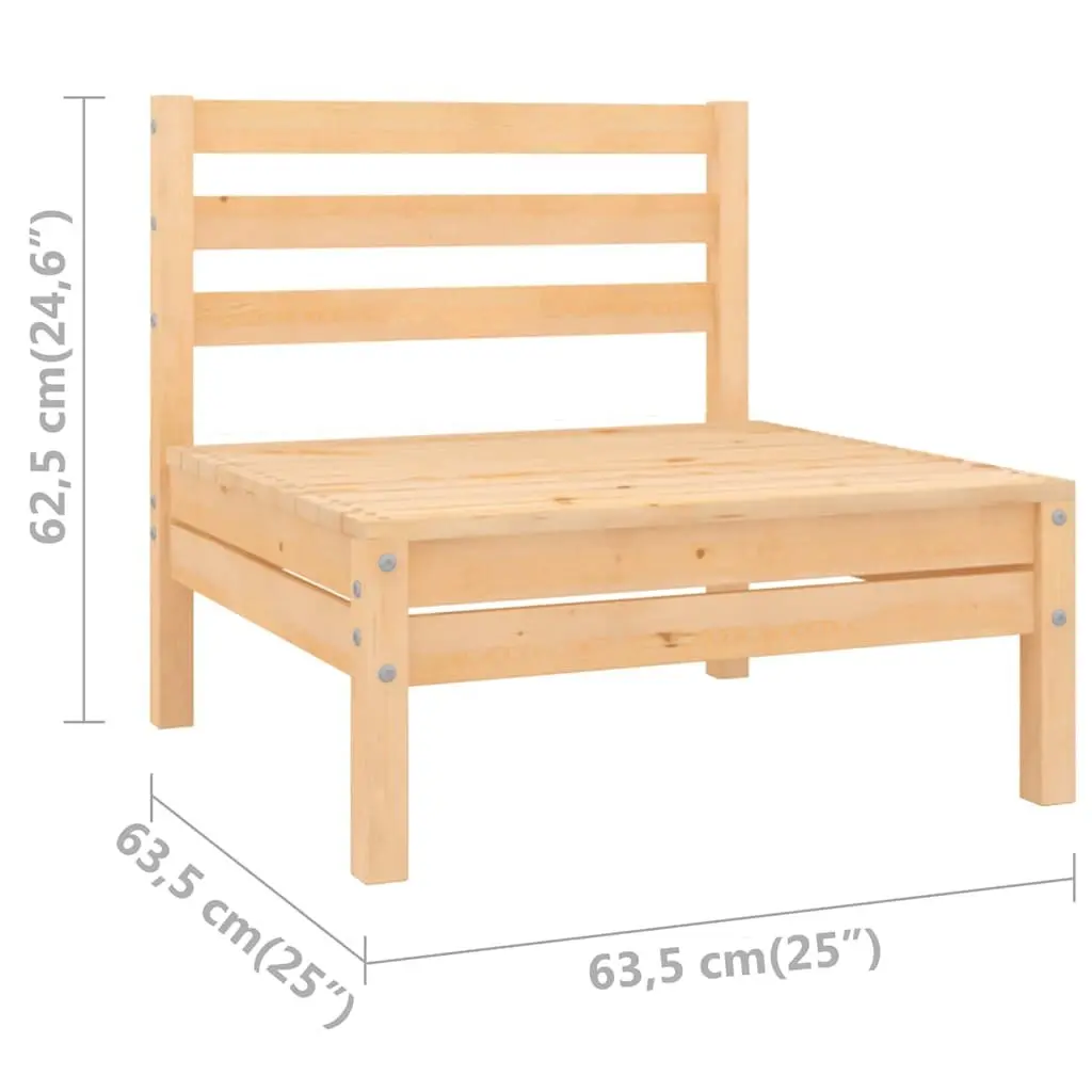 3 Piece Garden Lounge Set Wooden Patio Furniture Outdoor Sofa Chat Set Brown