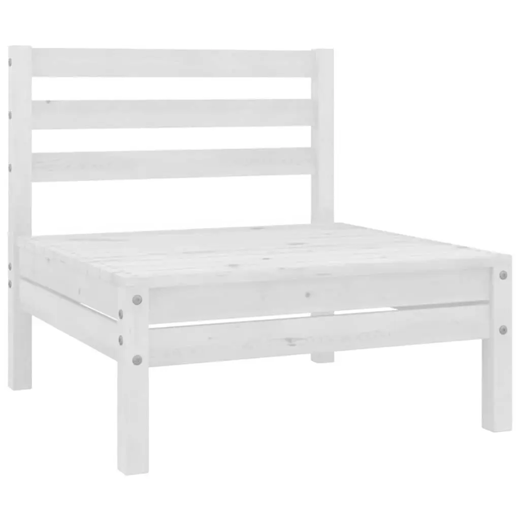 3 Piece Garden Lounge Set Solid Pinewood White Patio Furniture Outdoor Sofa