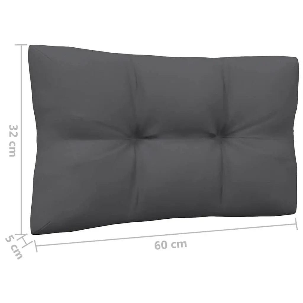 Garden Middle Sofa Modular Outdoor Sectional Unit Grey Pinewood Frame Cushions