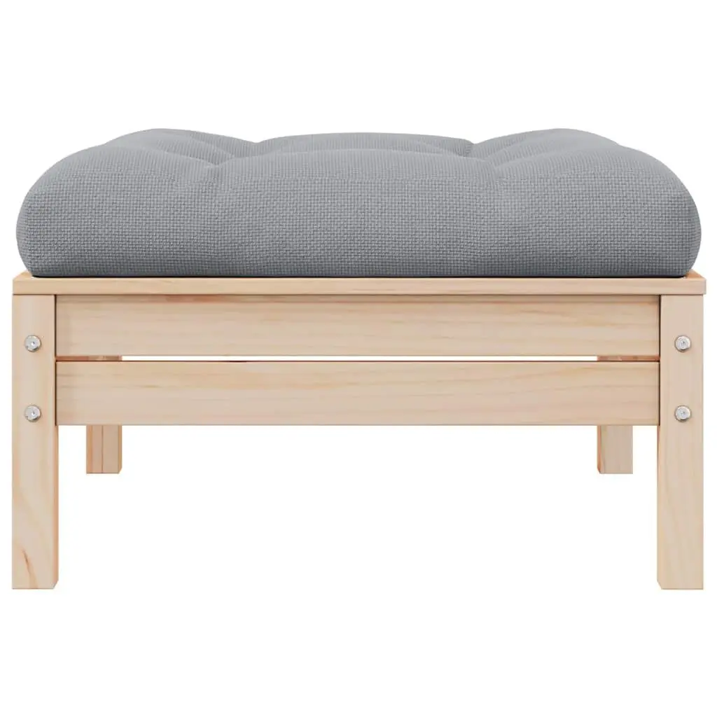 Modular Ottoman Footstool Outdoor Garden Grey Cushion Pinewood