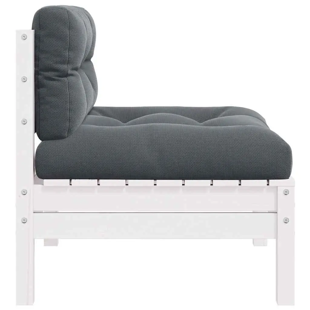 2-Seater Garden Sofa Outdoor Patio Lounge Seating with Cushions White Modular