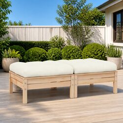 Friendly 2-Seater Outdoor Sofa with Cream Cushions