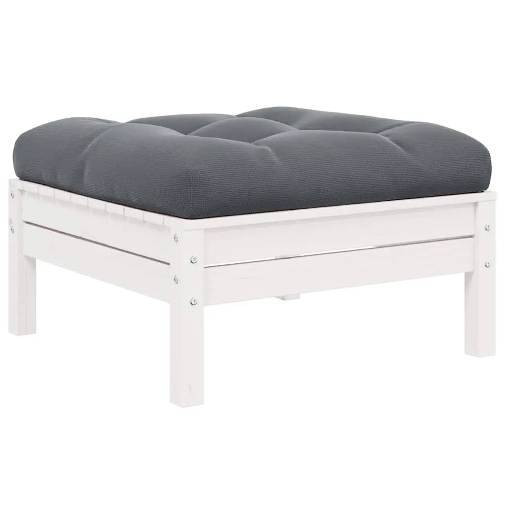 2-Seater Garden Sofa with Cushions White Outdoor Patio Sectional Seating