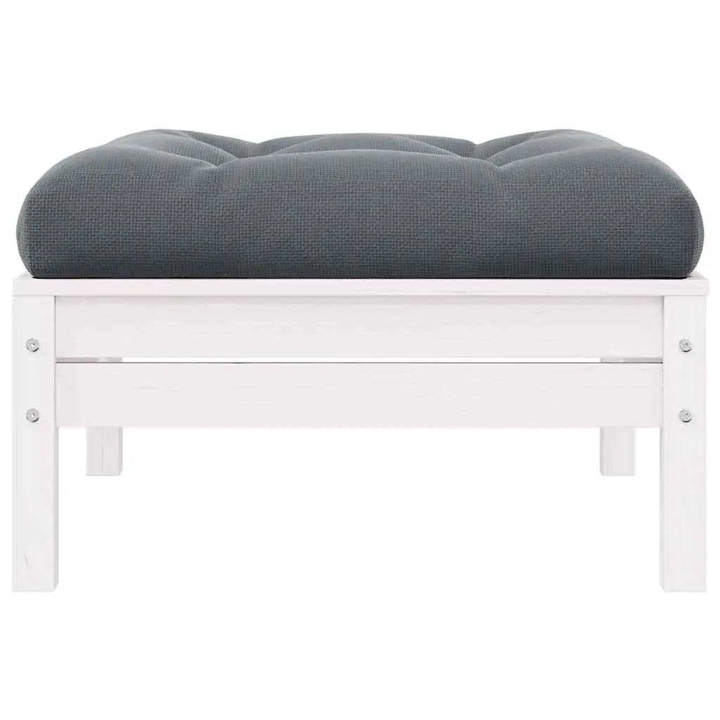 2-Seater Garden Sofa with Cushions White Outdoor Patio Sectional Seating