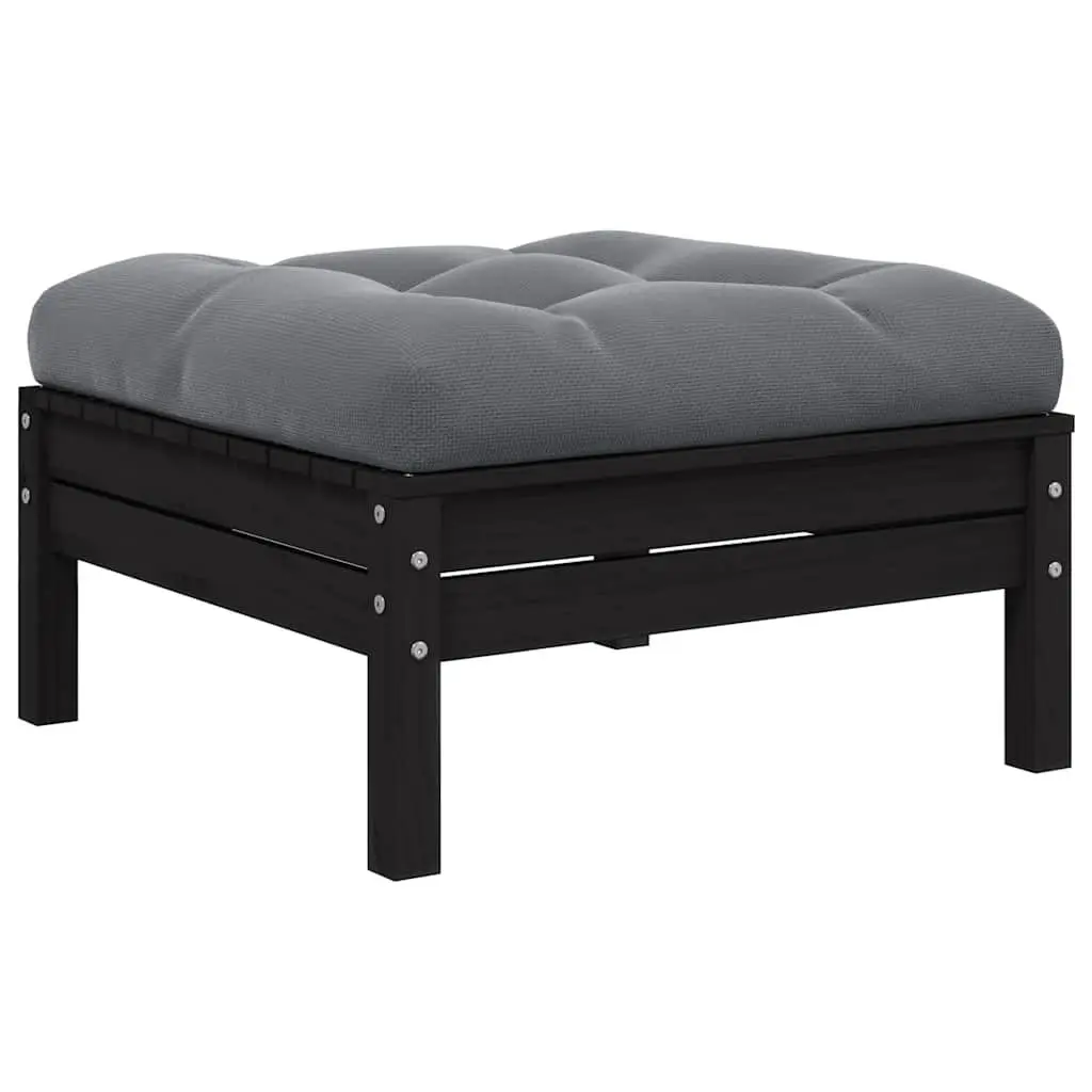 3 Piece Garden Lounge Set with Cushions Outdoor Patio Sofa Modular Seating Black