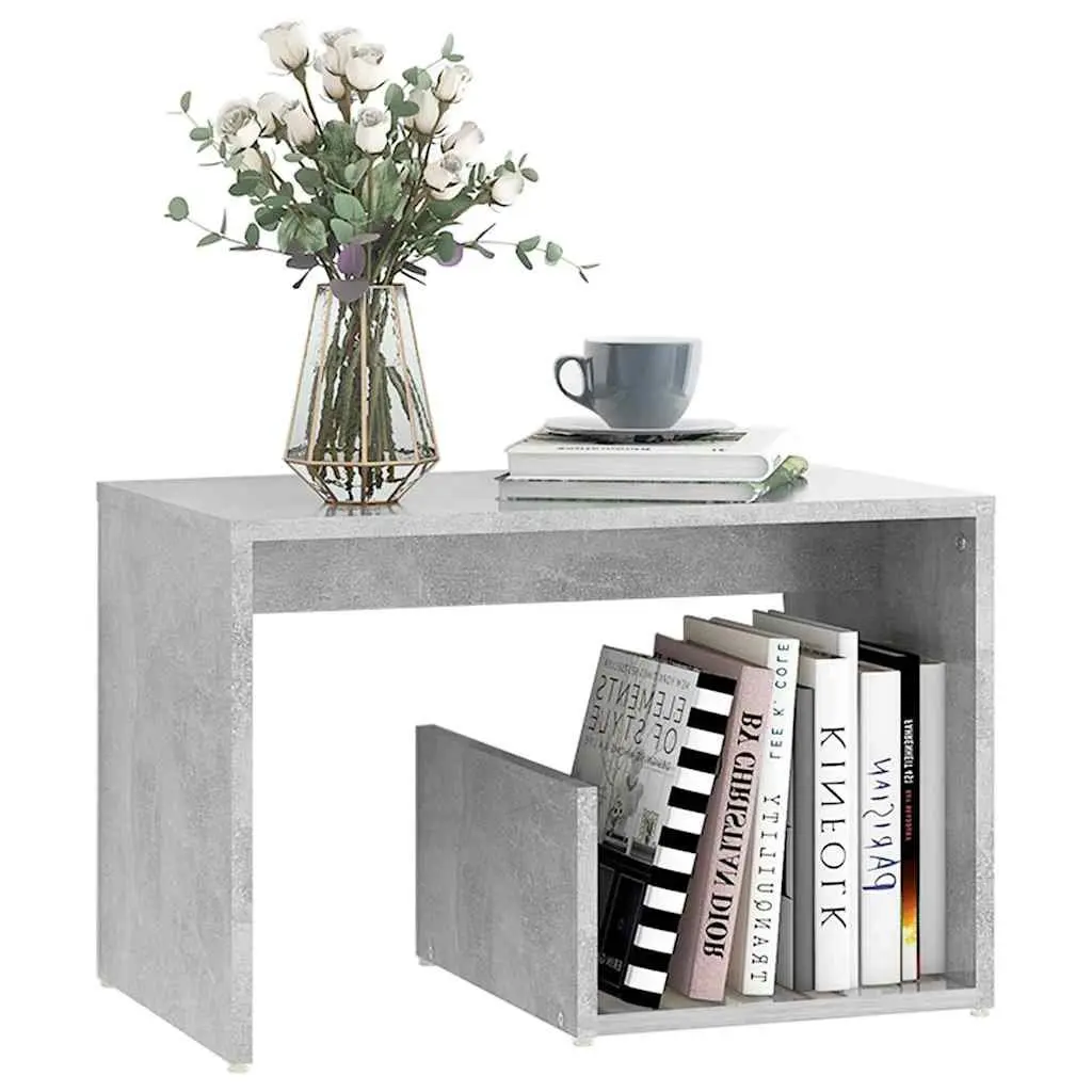 End Table Grey Modern Accent Side Table with Storage 59W x 36D x 38H cm