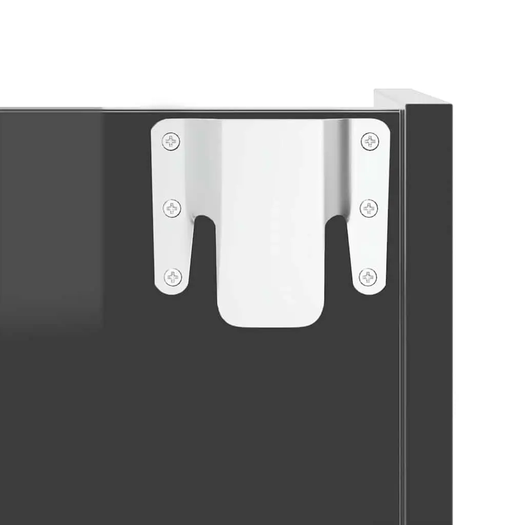 Wall Mounted Shoe Cabinet Grey High Gloss 4 Pieces