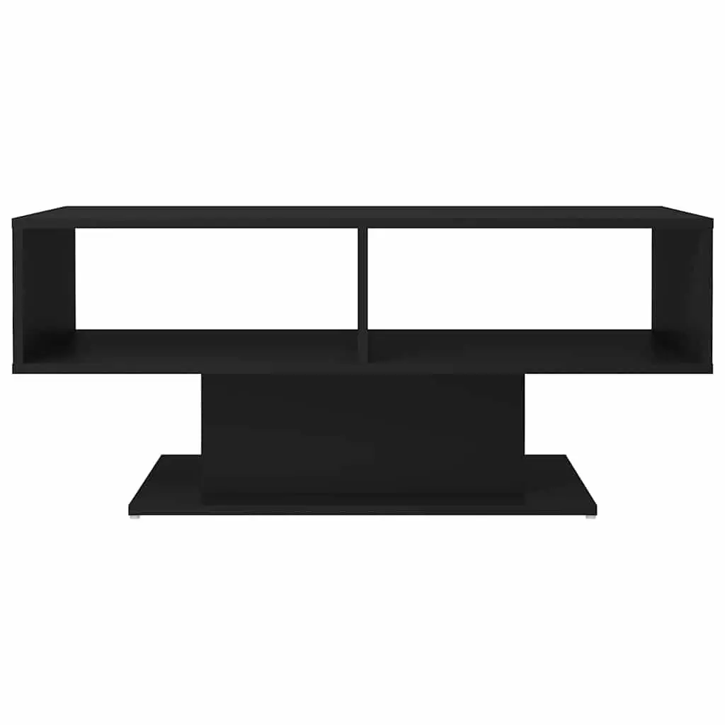 Coffee Table Black Modern Storage Shelf 103.5 x 50 x 44.5 cm