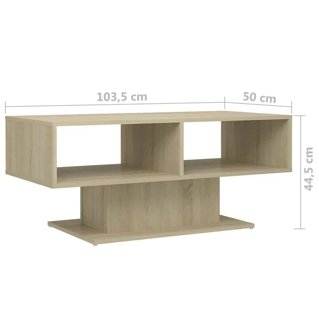 Coffee Table Brown Storage Shelf Living Room Accent Side Table Modern Design