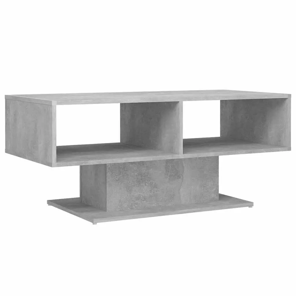 Coffee Table Grey Storage Shelf Modern 103.5 x 50 x 44.5 cm Engineered Wood