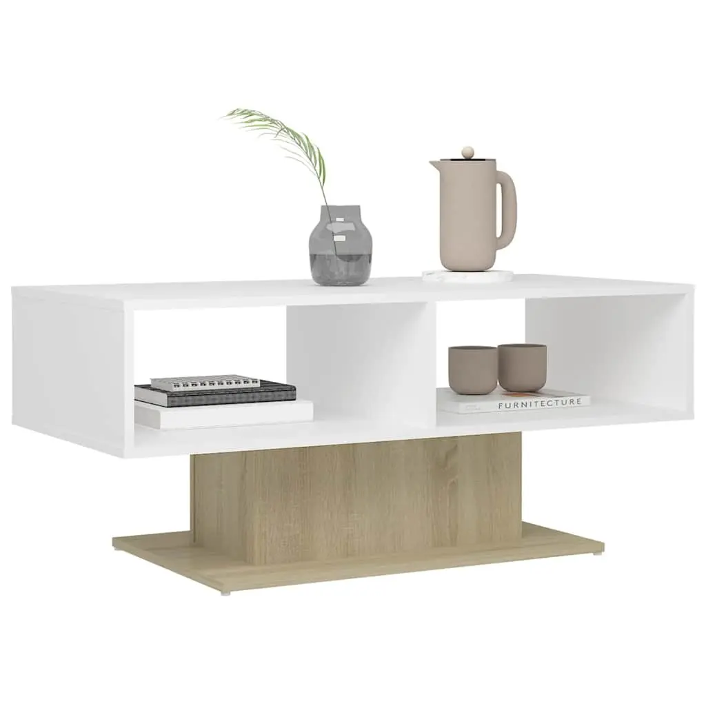 Coffee Table White Storage Shelf Living Room Side Table Accent Furniture