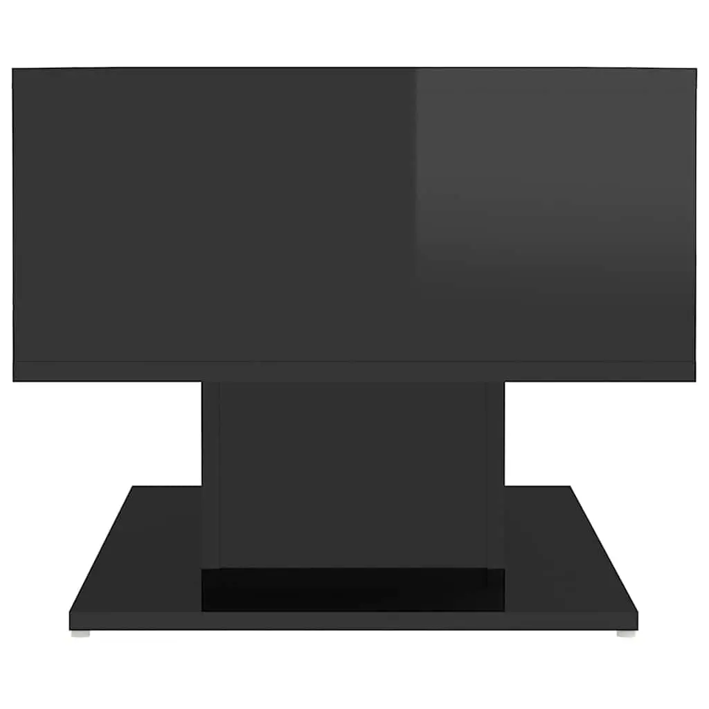 Coffee Table Black High Gloss Storage Shelf 103.5 x 50 x 44.5 cm