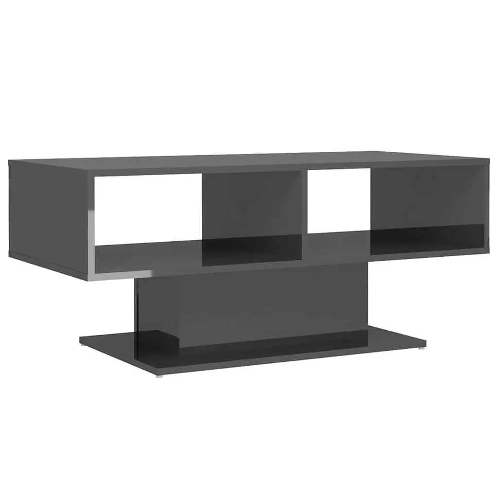 Grey Coffee Table with Shelf