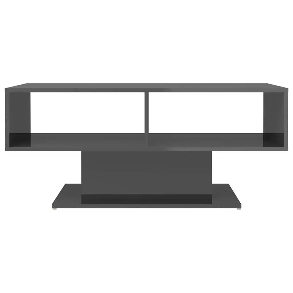 Grey Coffee Table with Shelf
