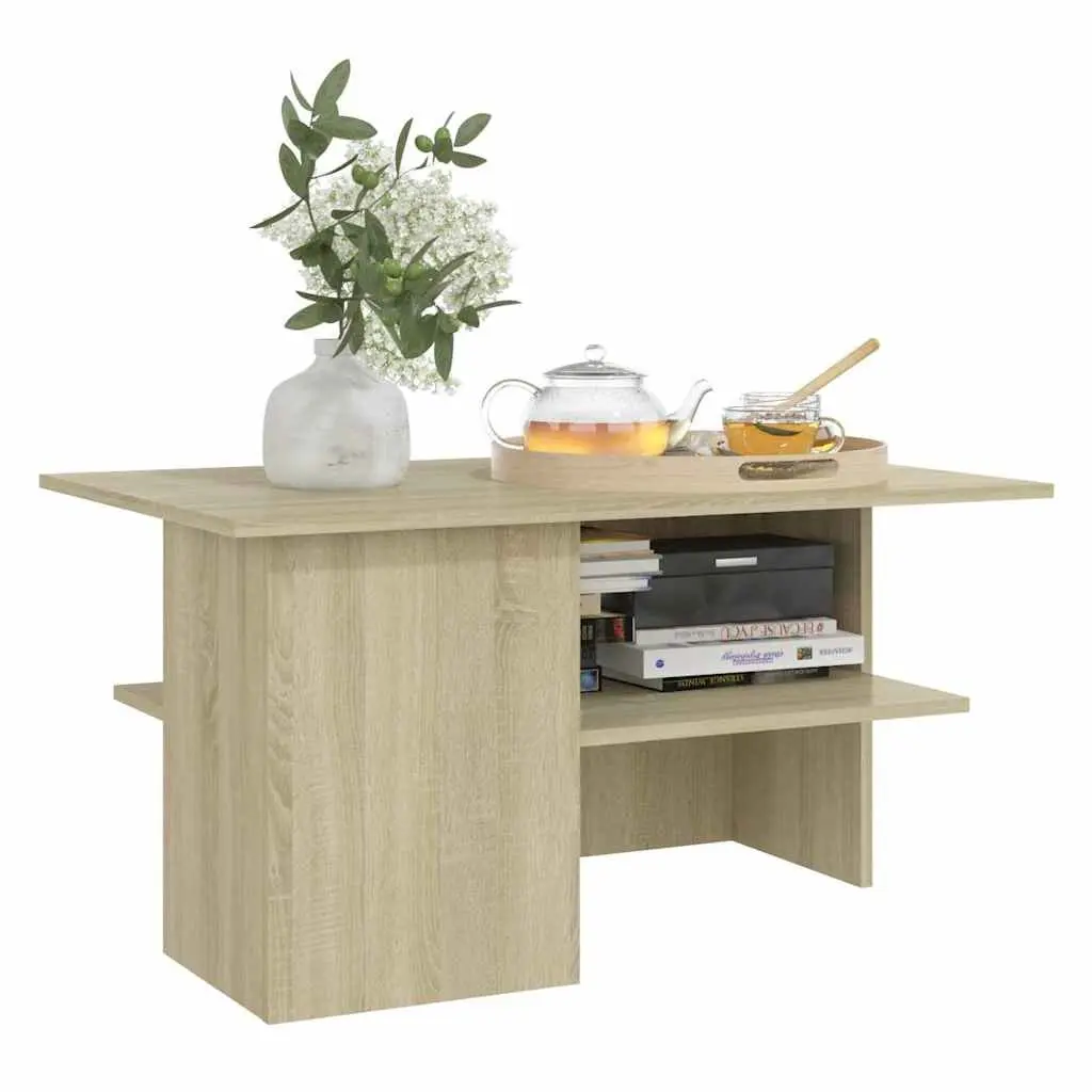 Coffee Table with Storage Shelf Sonoma Oak 90x60x46.5cm