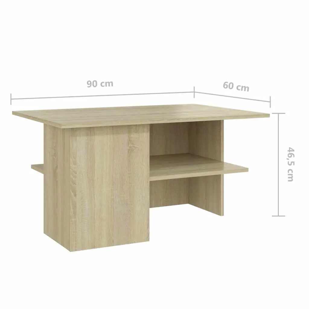 Coffee Table with Storage Shelf Sonoma Oak 90x60x46.5cm