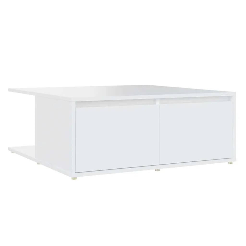 Coffee Table White with Storage Drawers 80x80x31cm