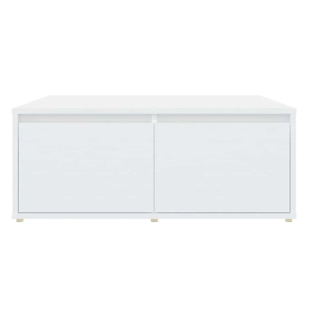 Coffee Table White with Storage Drawers 80x80x31cm