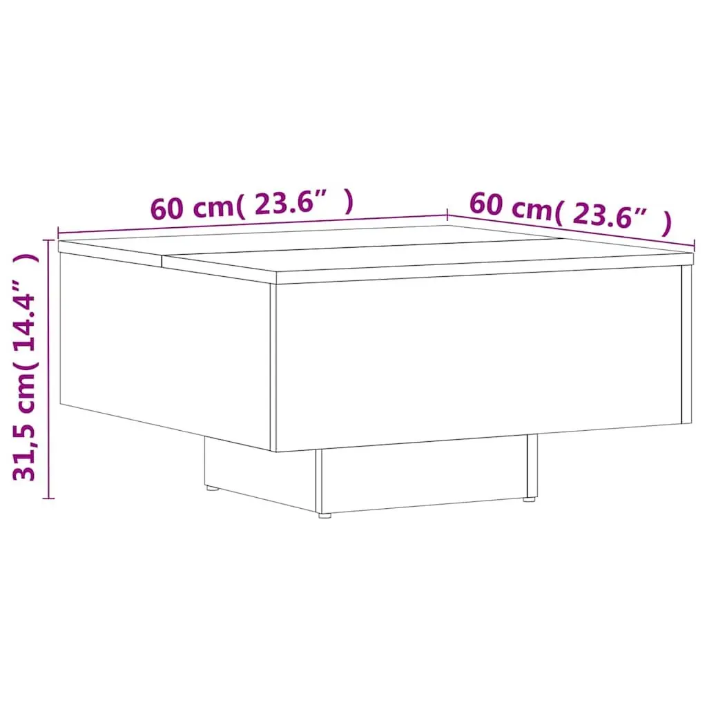 White Coffee Table 60x60x31.5 cm