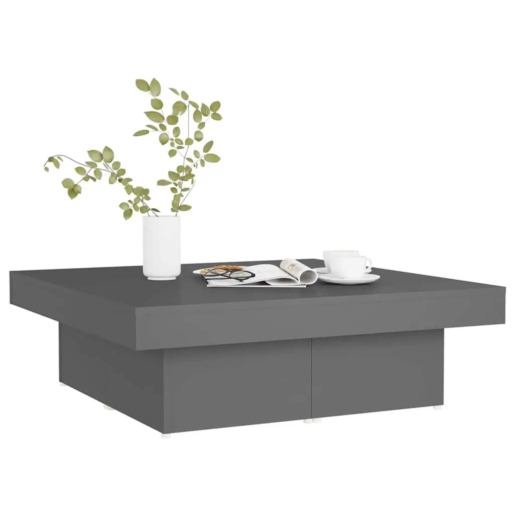 Grey Coffee Table 90x90x28cm Accent Living Room Centre Table Engineered Wood
