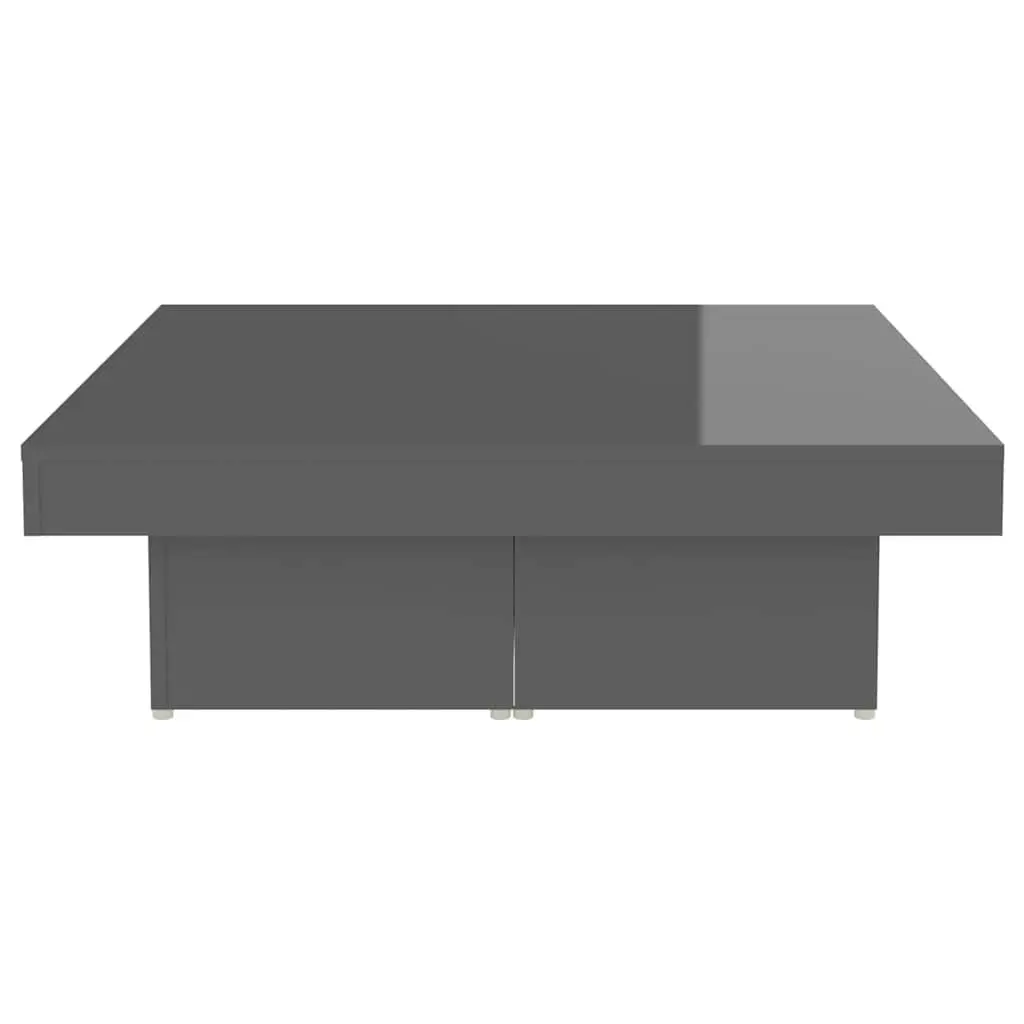 Coffee Table High Gloss Grey 90x90x28cm