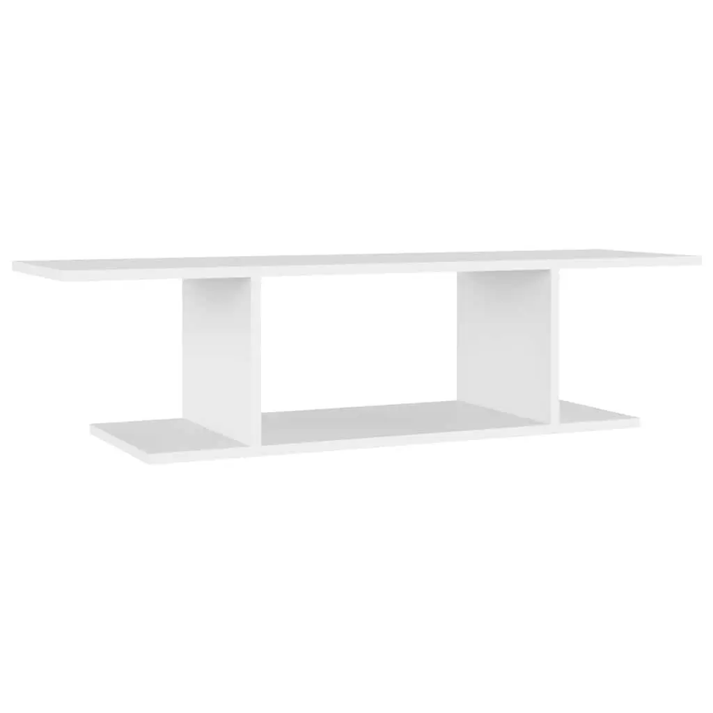 Wall Mounted TV Cabinet White Living Room Storage Unit Open Shelving Display
