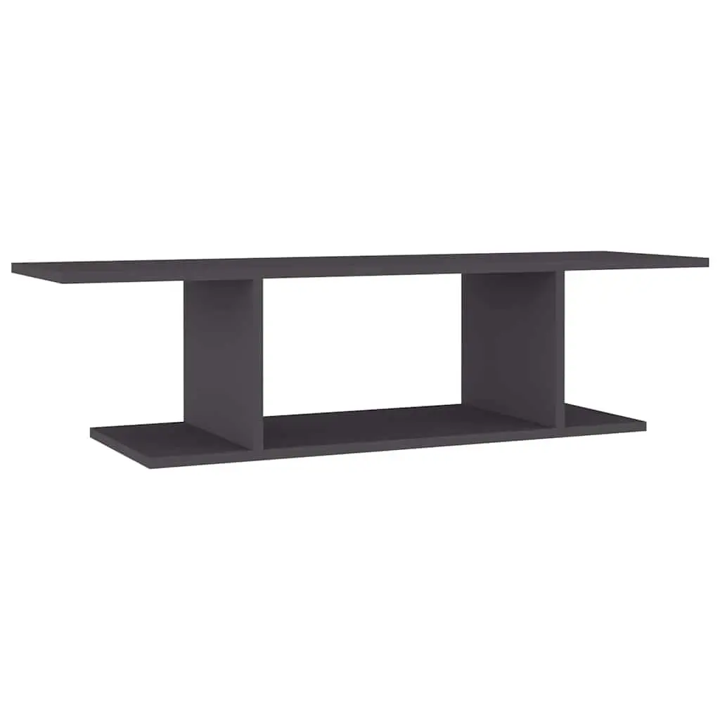 Wall Mounted TV Cabinet Grey Media Storage Living Room Floating Shelf Unit