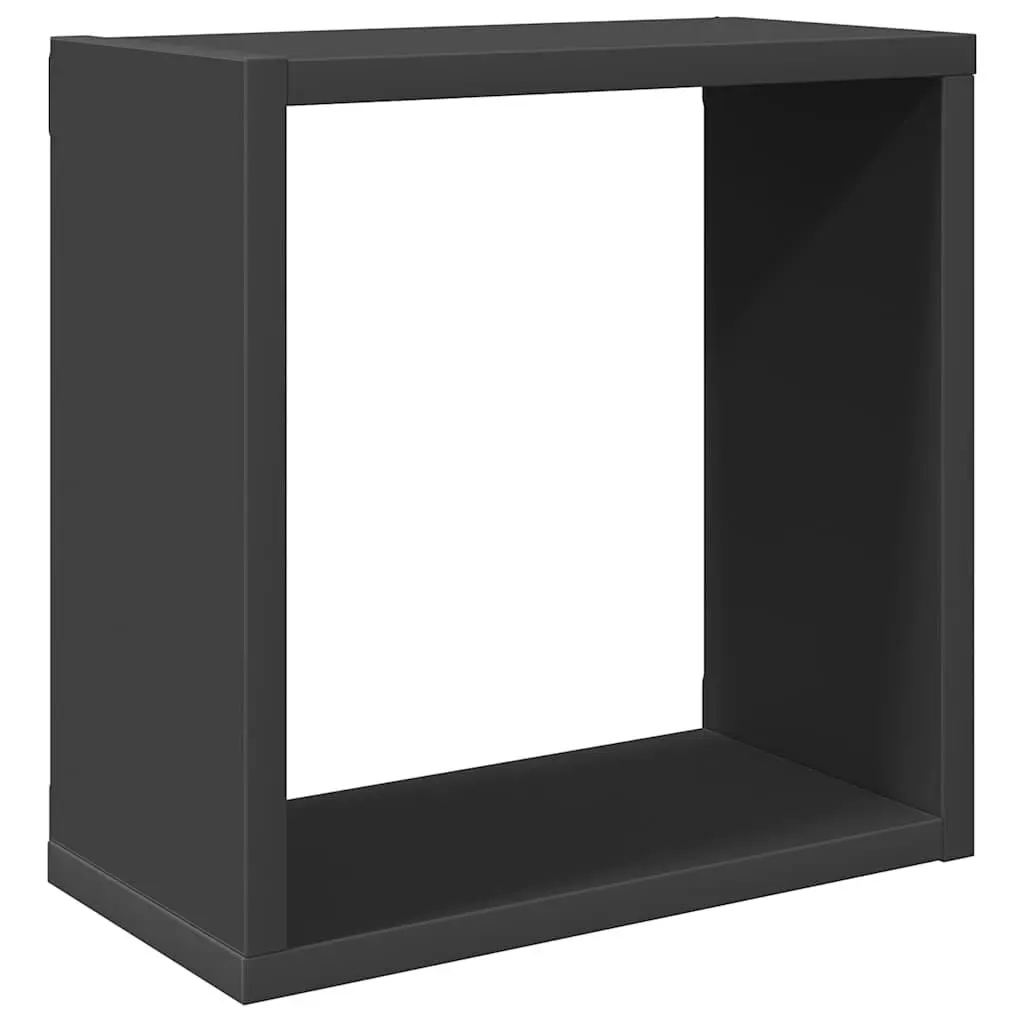 Wall Cube Shelves Floating Storage Display Set Grey 30x15x30 cm