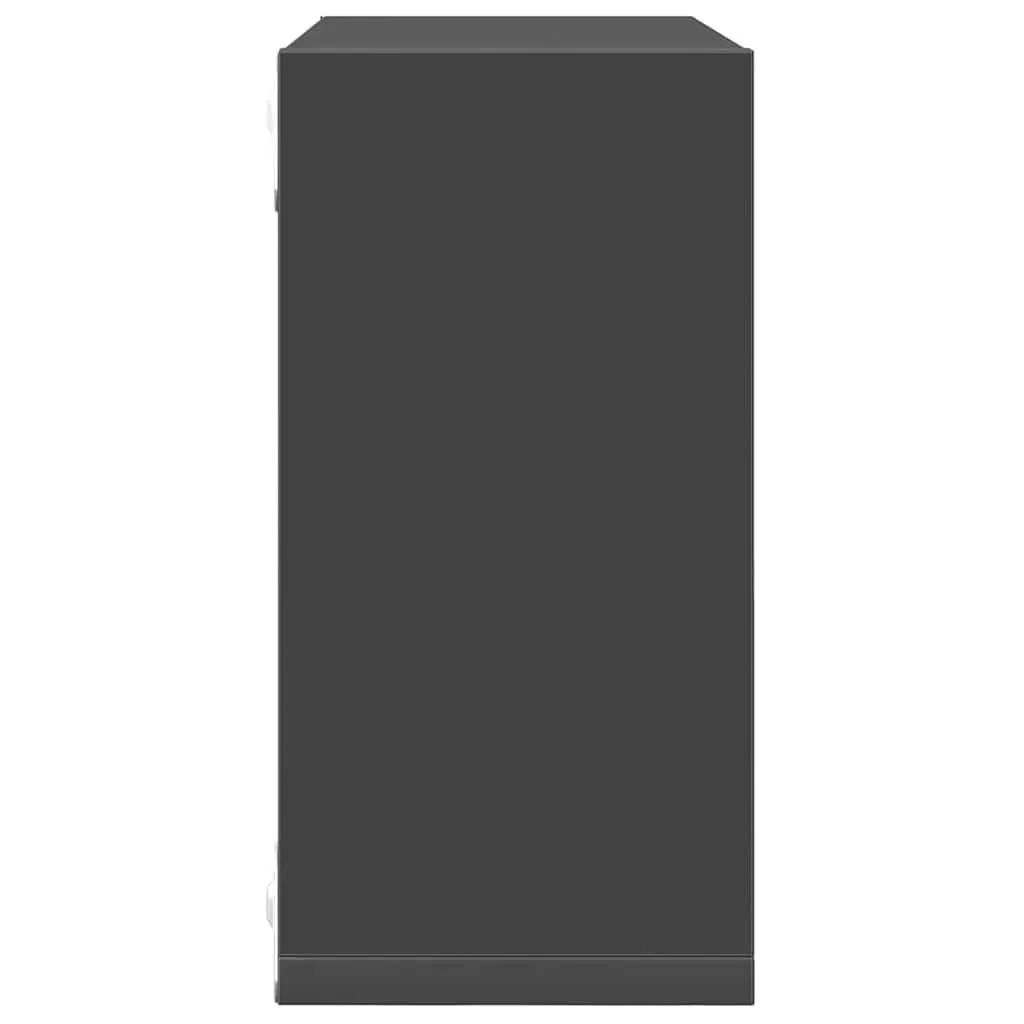 Wall Cube Shelves Set 4 pcs Grey Floating Storage Display Hanging Organiser