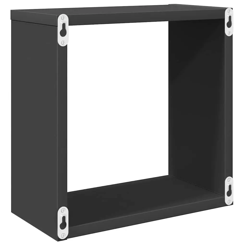Wall Cube Shelves Set 6 pcs Floating Storage Display Organizer Grey