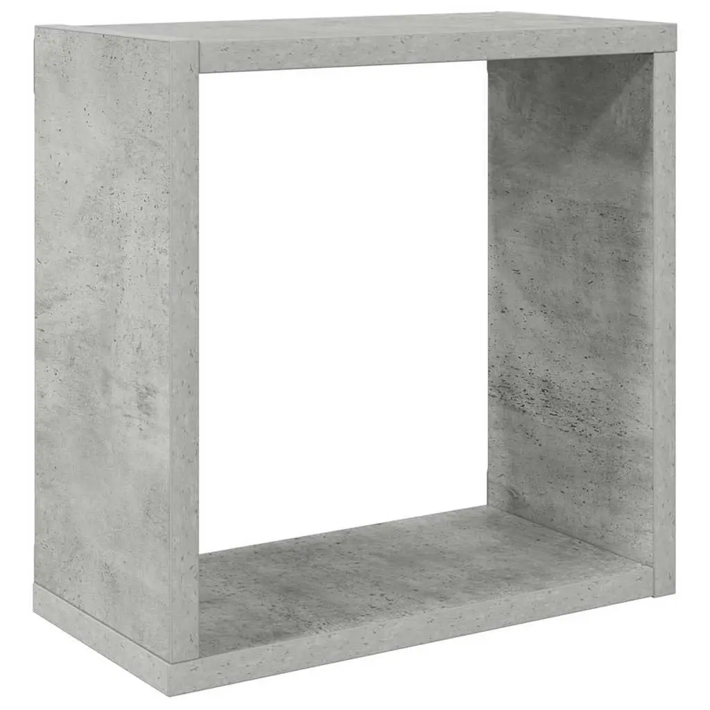 Wall Cube Shelves Grey Floating Storage Display 30 x 15 x 30 cm 2 Piece