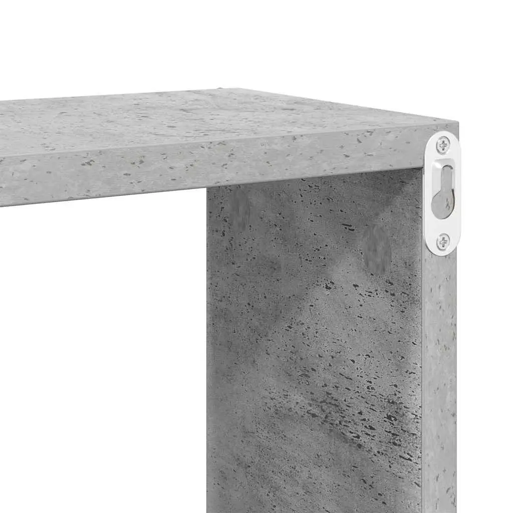 Wall Cube Shelves Grey Floating Storage Display 30 x 15 x 30 cm 2 Piece