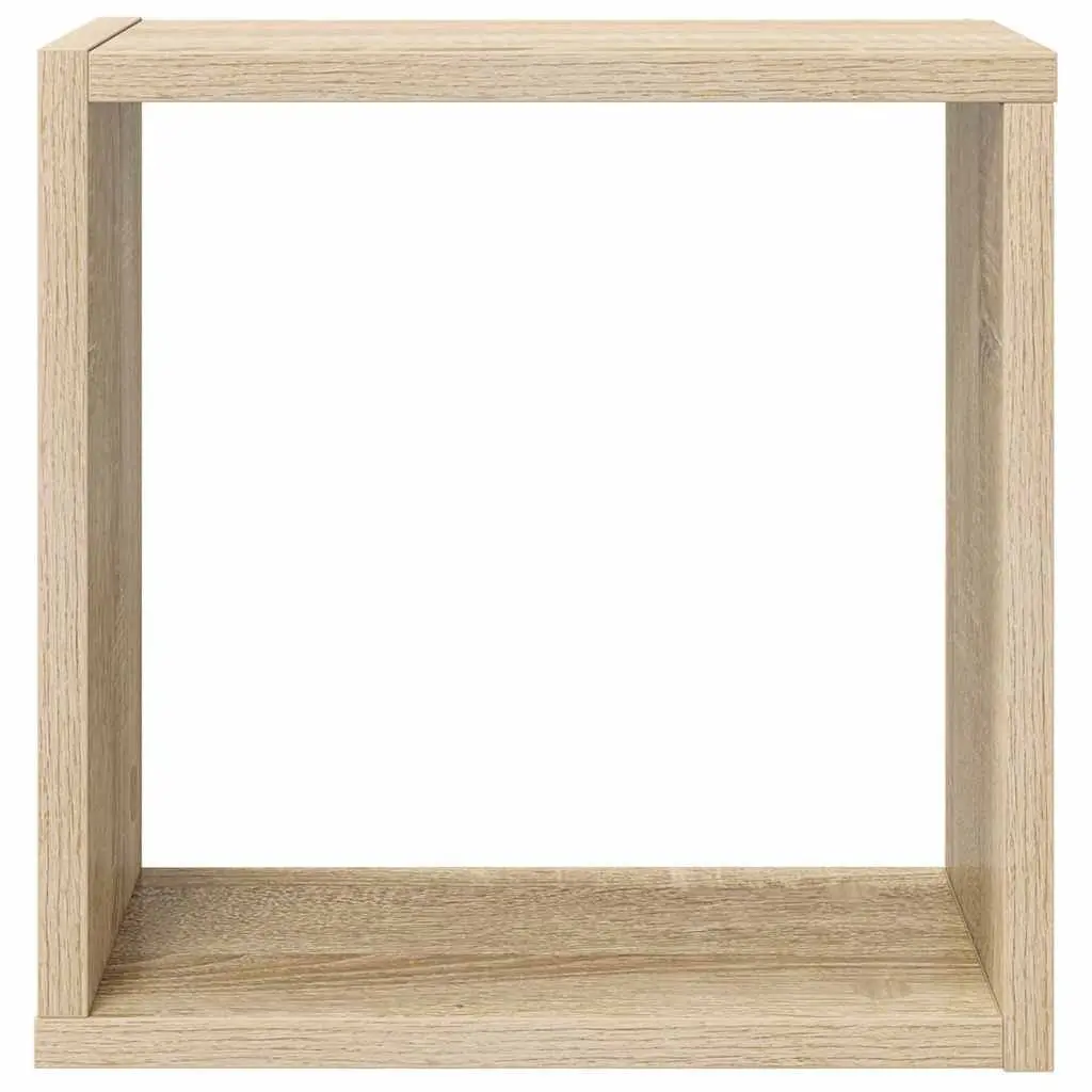 Wall Cube Shelves 2 Pieces White Sonoma Oak Floating Storage Display Organizer