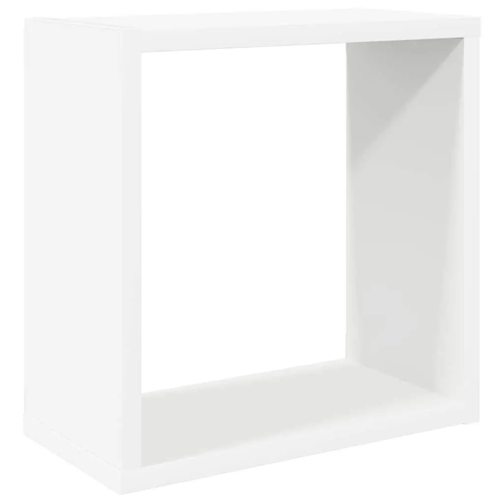 Wall Cube Shelves Set 4 pcs White Sonoma Oak Floating Storage Display Organizer