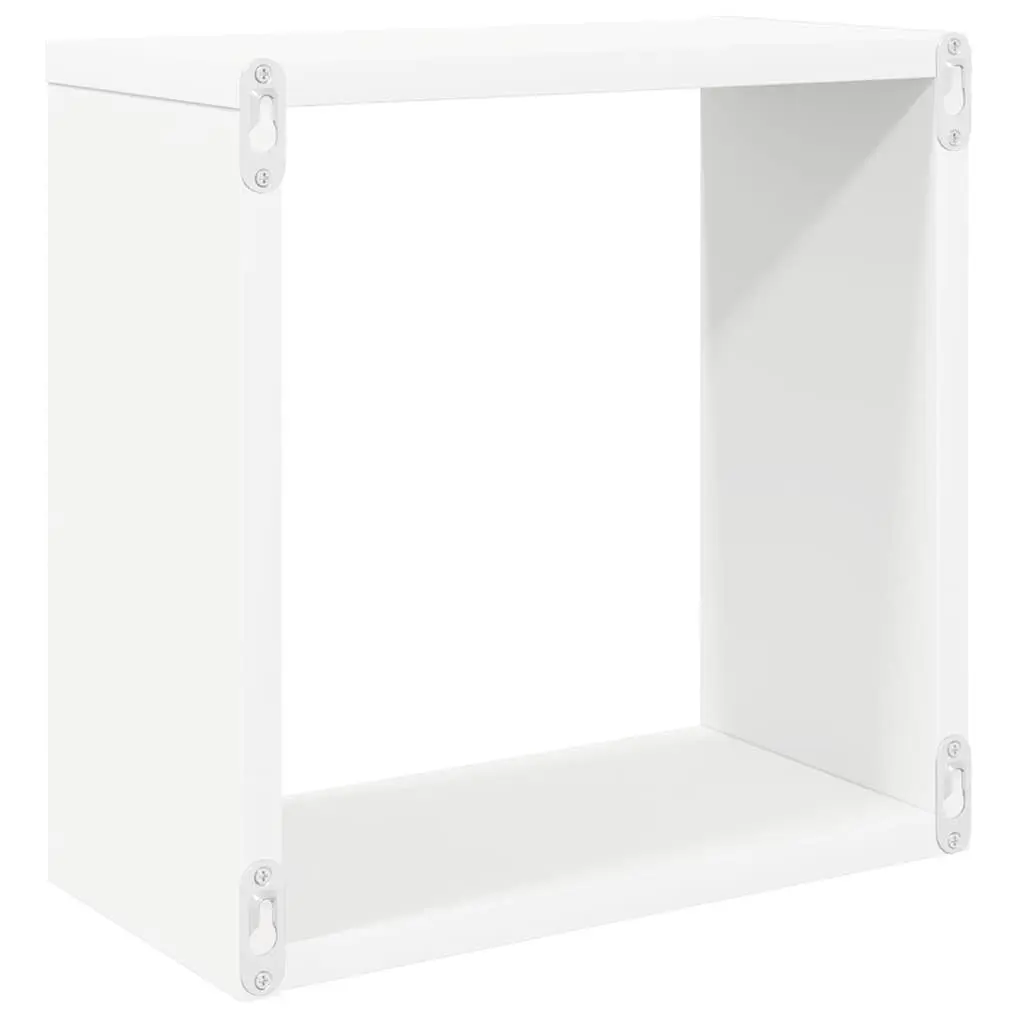 Wall Cube Shelves Set 4 pcs White Sonoma Oak Floating Storage Display Organizer
