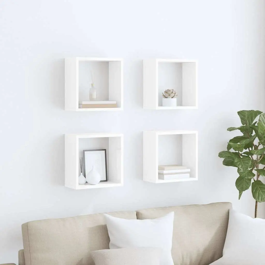 4-Pack Floating Cube Shelves for Home Decor