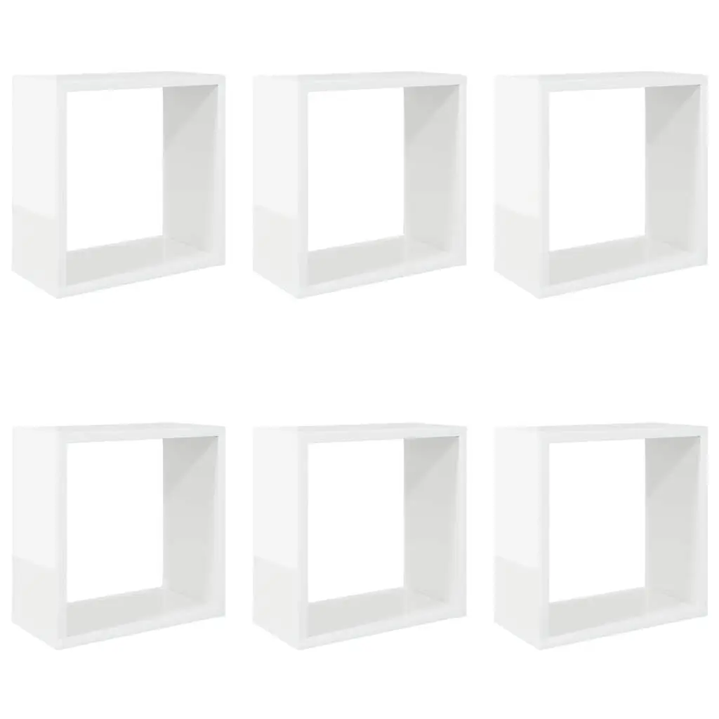 Wall Cube Shelves Set 6 Pcs Floating Display Storage Shelving White