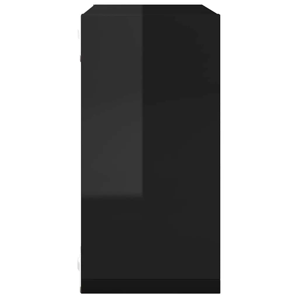 6 Piece Black Cube Shelves Set