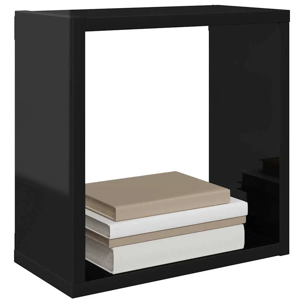6 Piece Black Cube Shelves Set