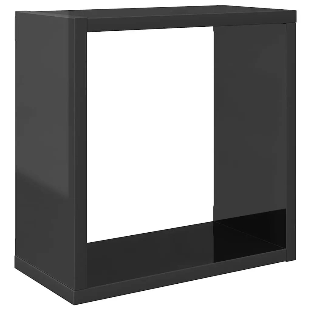 6 Grey Wall Cube Shelves
