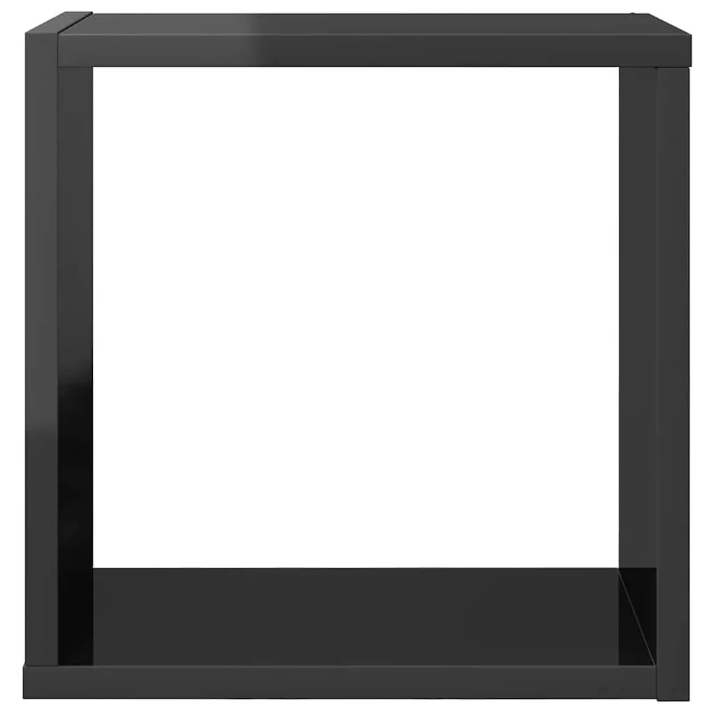 6 Grey Wall Cube Shelves