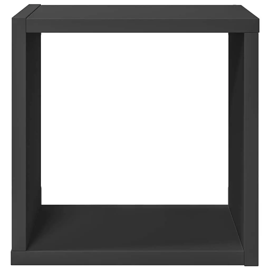 Wall Cube Shelves Grey Floating Storage Display Organizer 26 x 15 x 26 cm 2 pcs