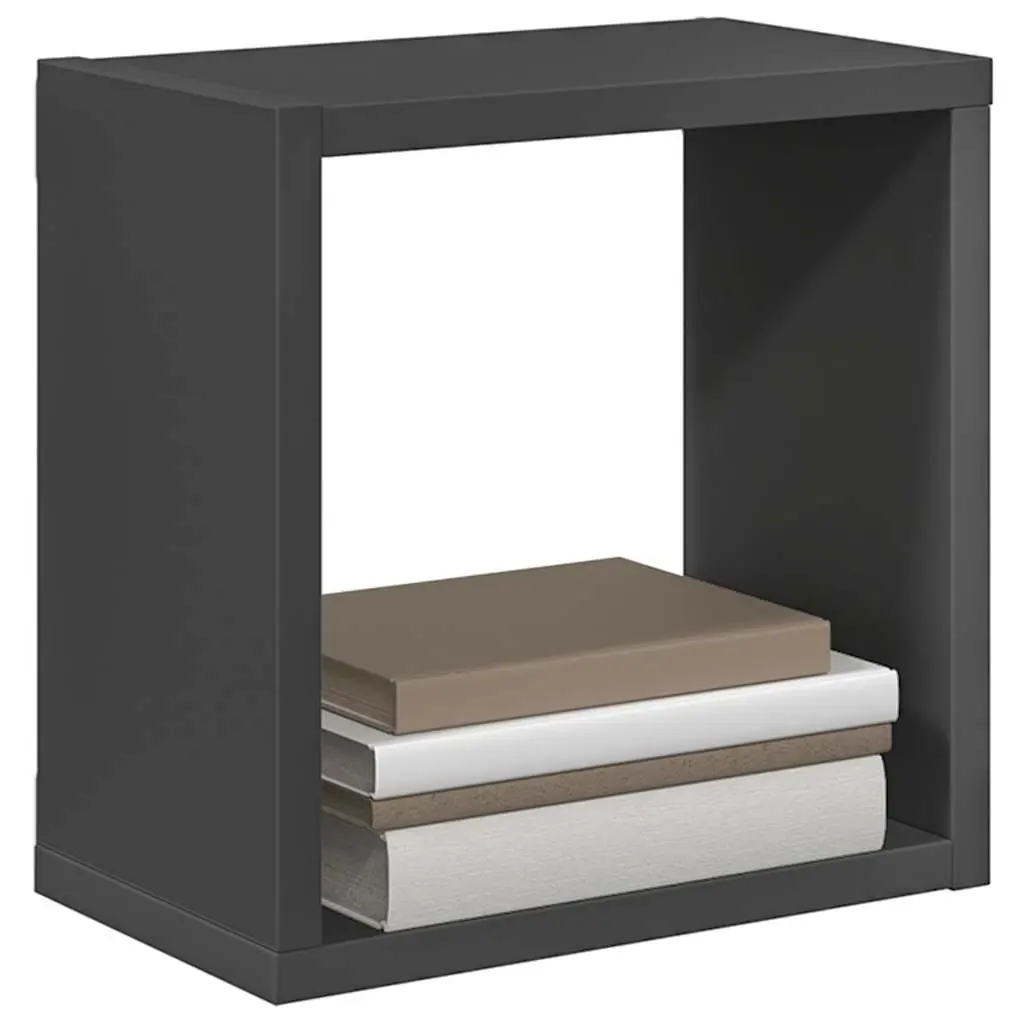 Wall Cube Shelves Set 6 pcs Grey Floating Storage Display Shelving Units