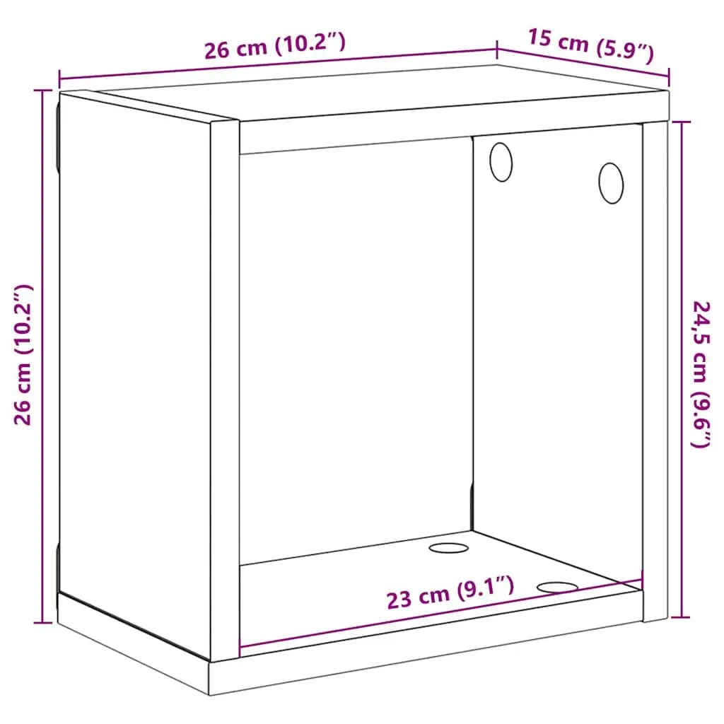 Wall Cube Shelves Set 6 pcs Grey Floating Storage Display Shelving Units