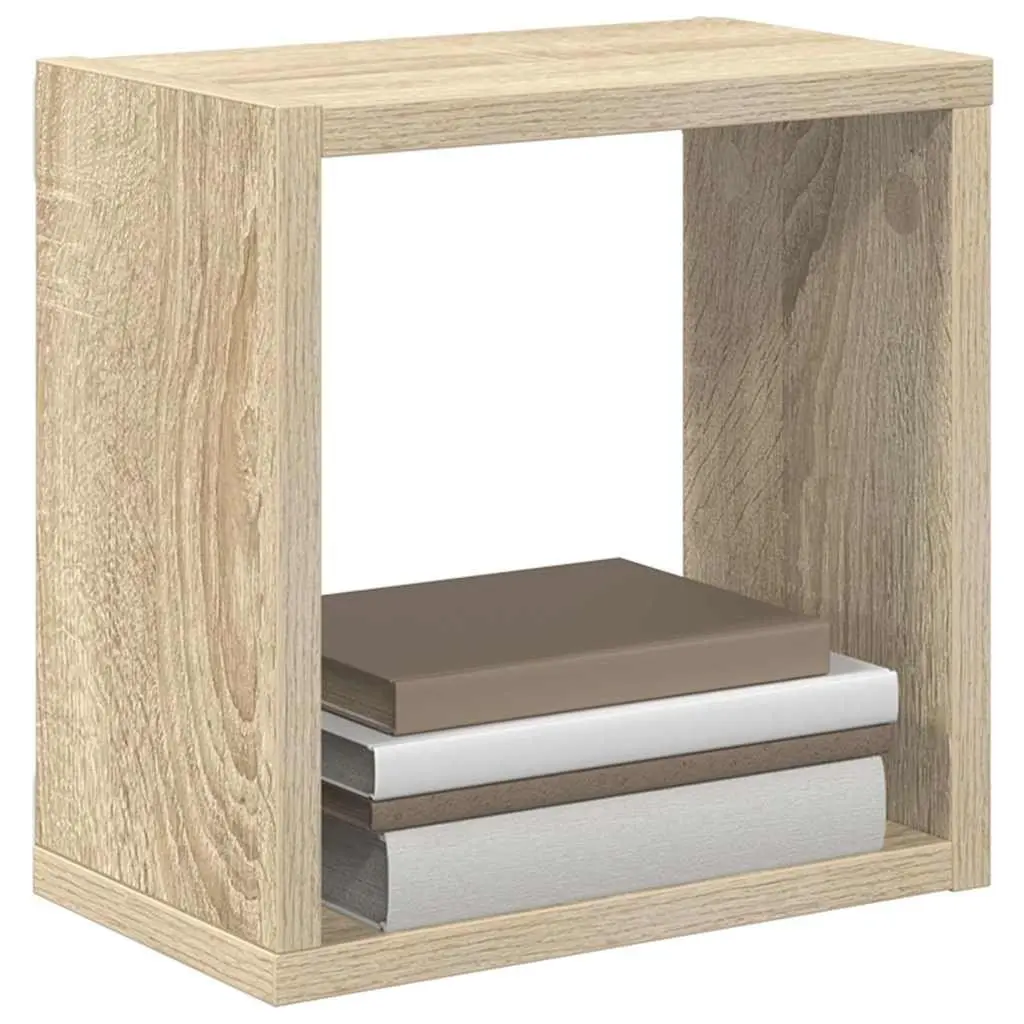 Wall Cube Shelves Brown Floating Storage Display Organiser Set 6 Pieces