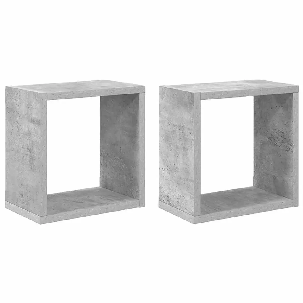 Wall Cube Shelves Set Grey Floating Storage Display 26 x 15 x 26 cm