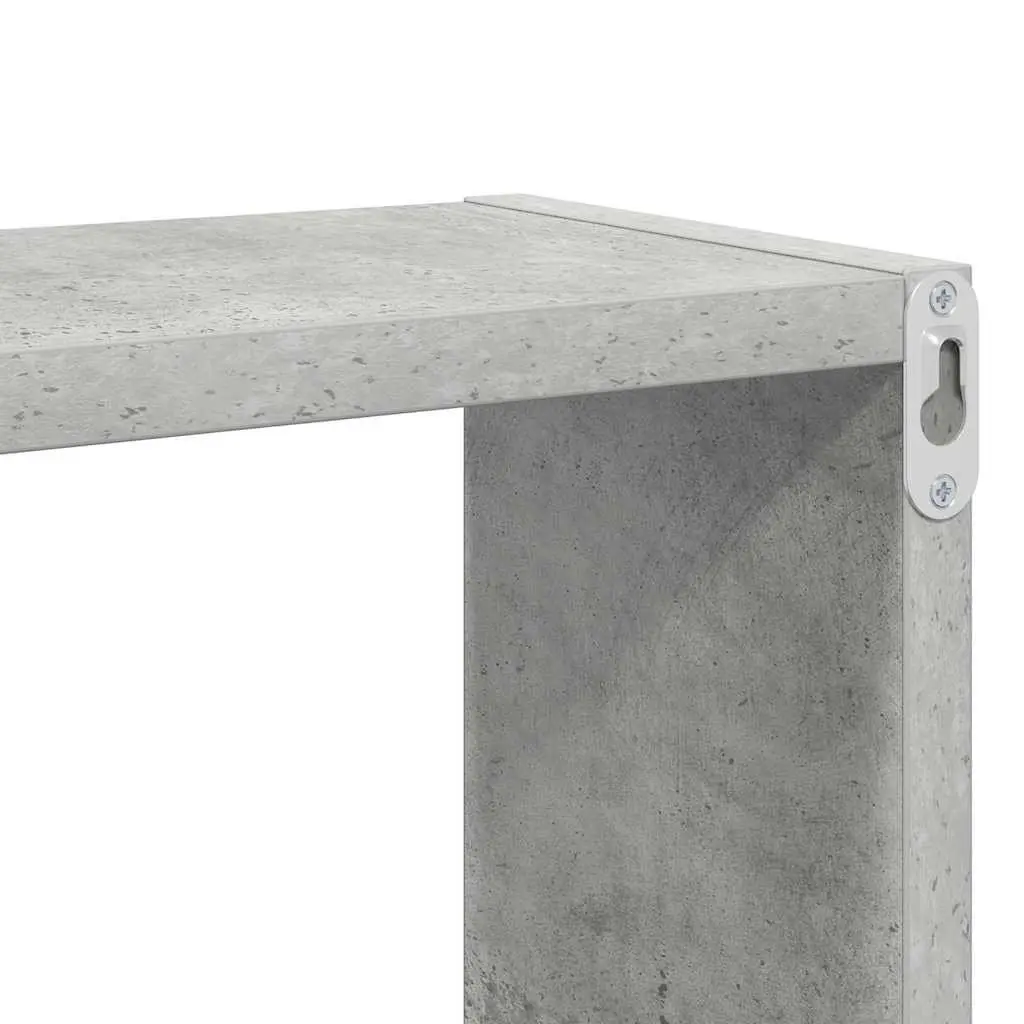 Wall Cube Shelves Grey Floating Storage Display 6 Piece