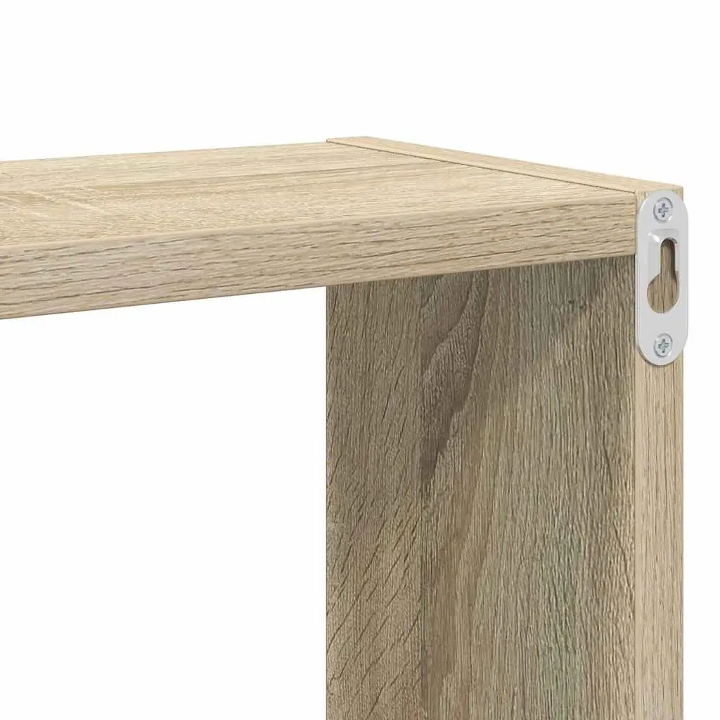 Wall Cube Shelves 4 Pieces White Sonoma Oak Floating Storage Display Organizer